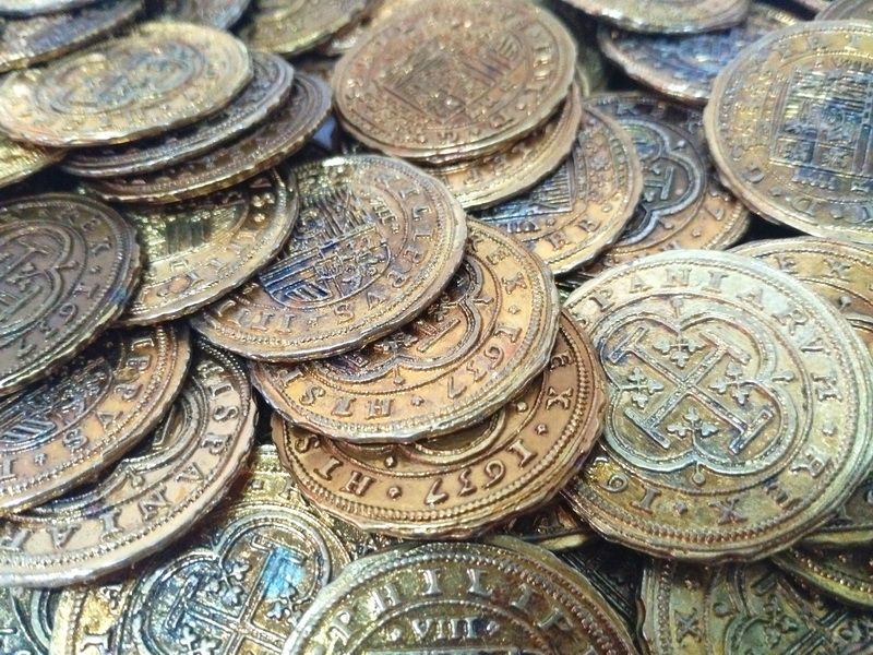 moneda doblon espanya replica metal dorado o4 146u